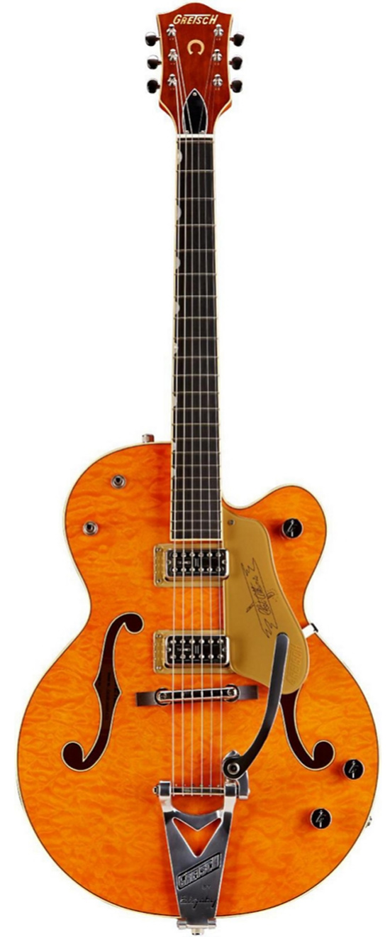 Gretsch Guitars G6120-1959LTV LTD Chet Atkins Quilt Top Semi-Hollow Electric Guitar Orange - Lacquer