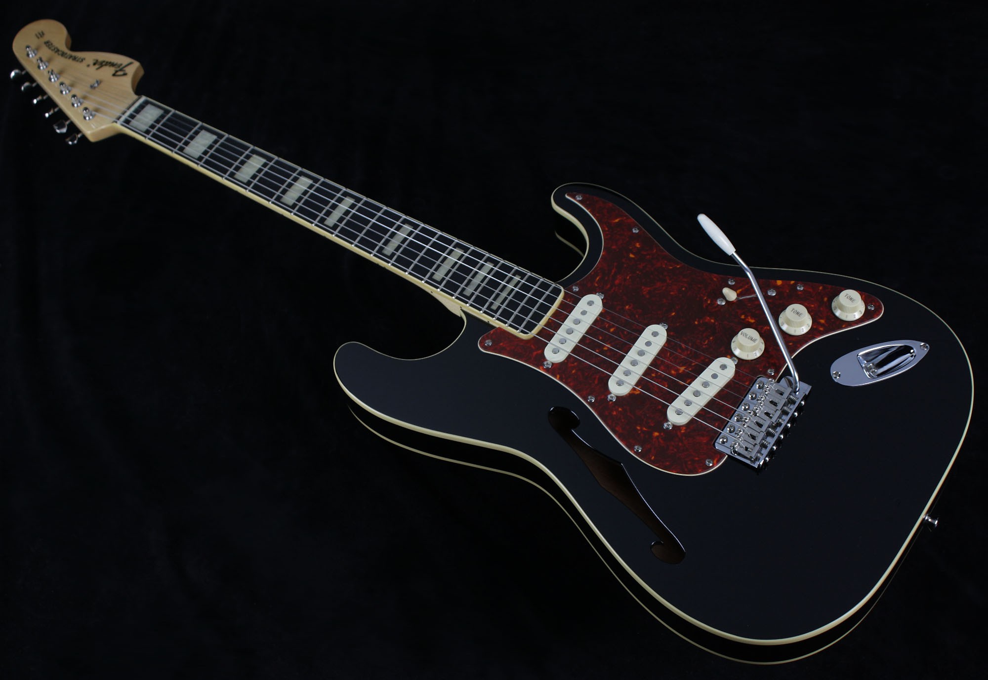 Fender Japan Stratocaster Thinline ST/HO/3S - Black