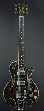 Trussart SteelDeville w/ B7 Bigsby in Dark Rust-O-Matic Pinstripe