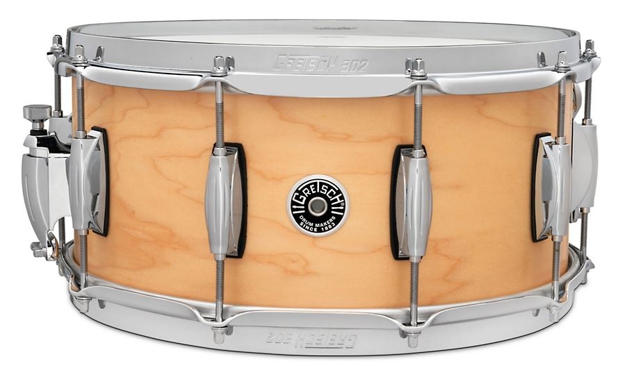Gretsch Drums Brooklyn Straight Satin Snare Drum with Lightning Throw-Off 14 x 6.5 , 5 , 5.5 in. Natural