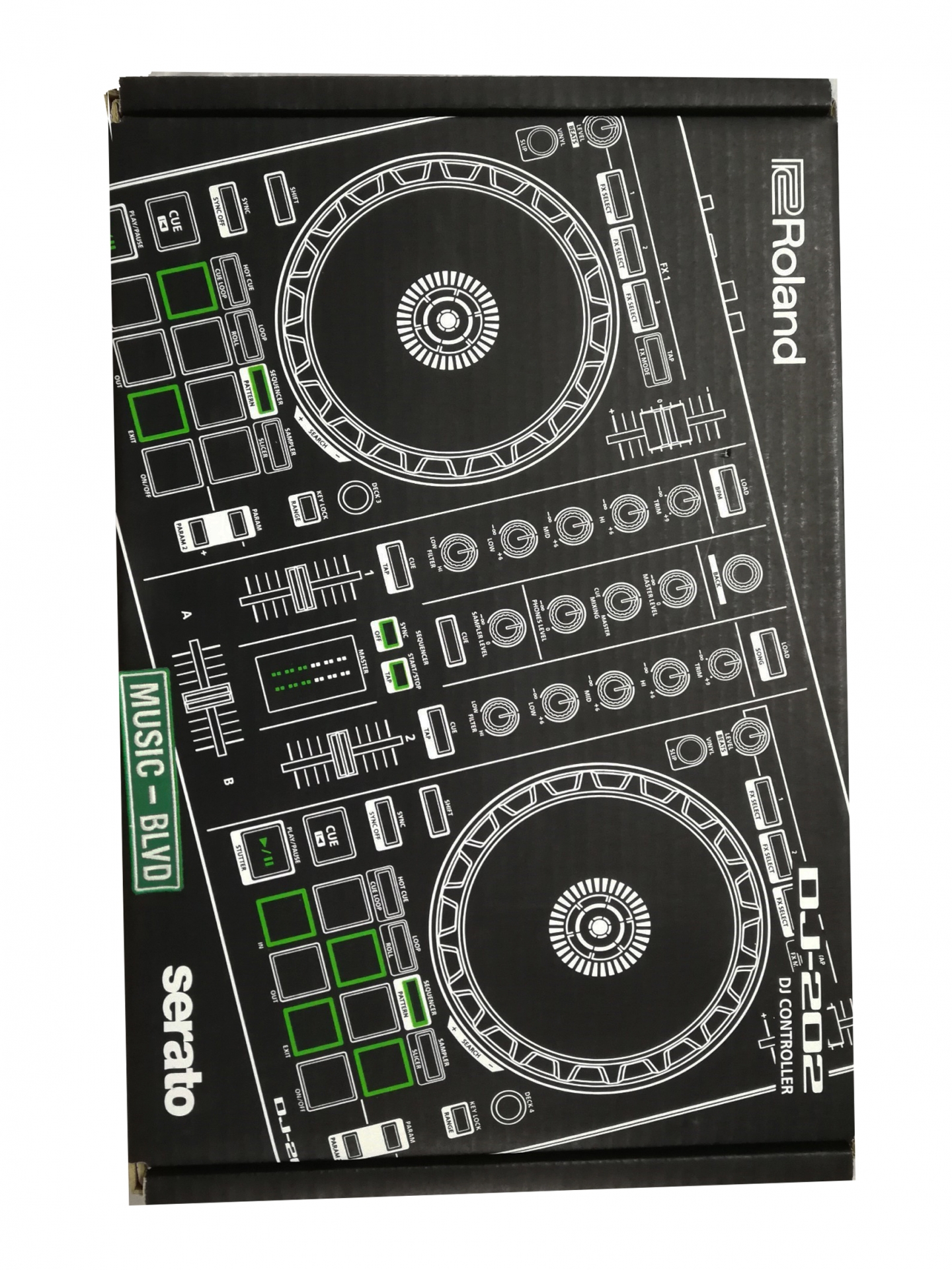 Roland DJ-202 2-channel Serato DJ Intro Controller with Drum Machine
