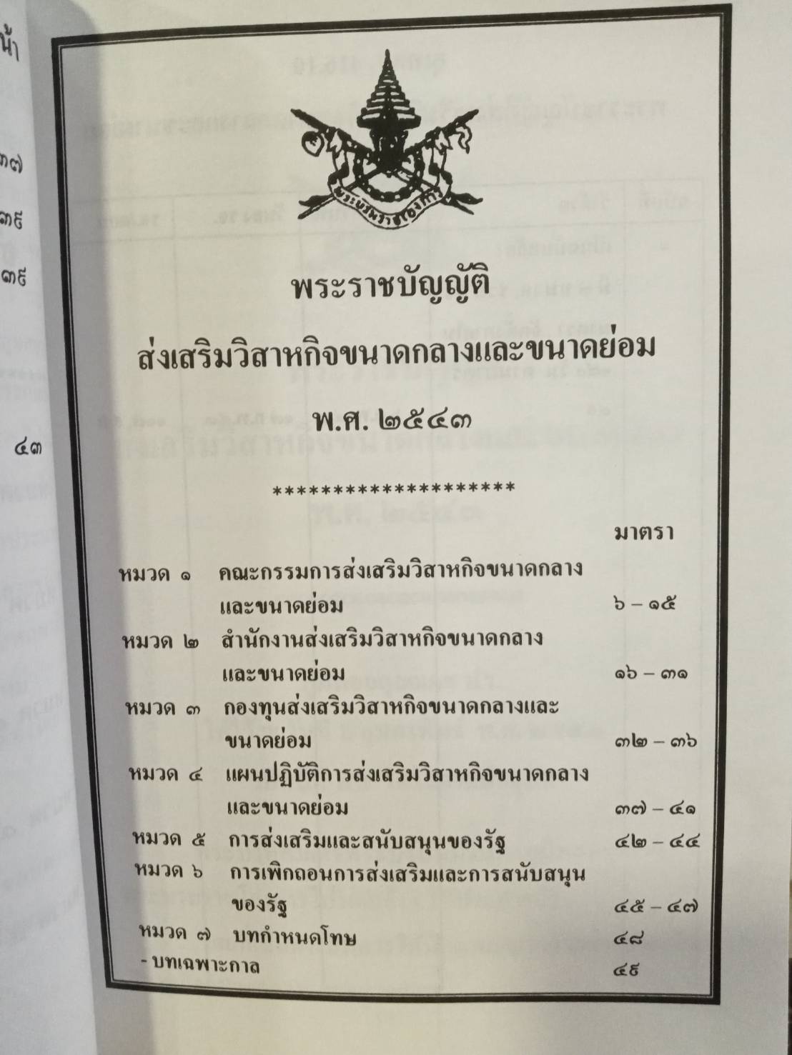 พระราชบัญญัติส่งเสริมวิสาหกิจขนาดกลางและขนาดย่อม พ.ศ.2543