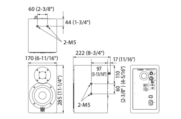 Yamaha HS5I Monitor Speaker with Integrated Mounting Points (Each)