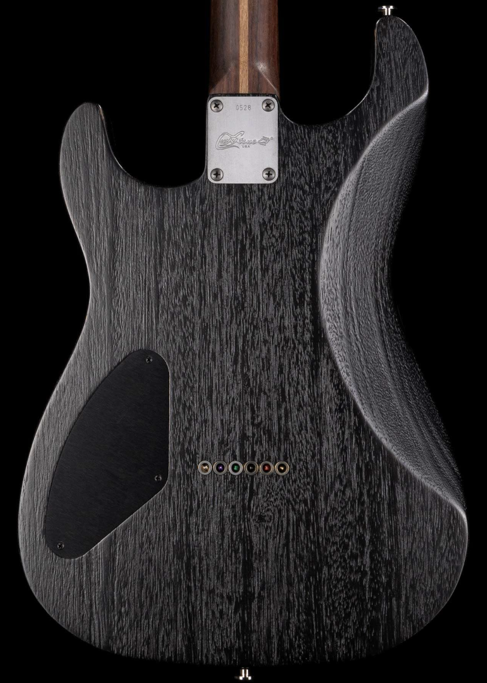 Luxxtone El Machete Geode 5A Quilt Maple Top Indian Rosewood Board Blue Jean