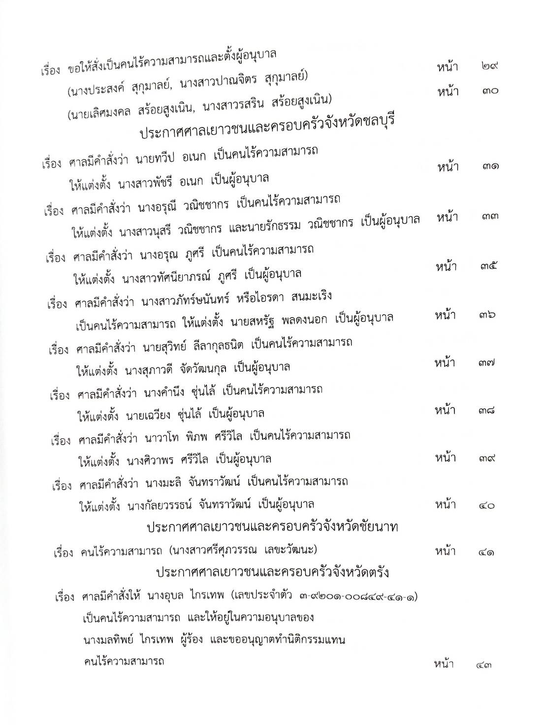 กฎหมายออกใหม่ ตอนที่ 43/67 ประกาศสมาคมการค้าฯ ที่ 12 - 18/2566 ประกาศศาลเยาวชนและครอบครัวจังหวัดฯ สมาคม - มูลนิธิ