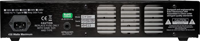 Eden E300 300W Bass Amp Head Black