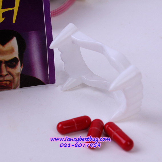 เขี้ยวผี+เลือดปลอม สำหรับประกอบชุดแดร๊กคูล่า สำหรับวันฮาโลวีน (ขายคู่กับชุดแฟนซี)