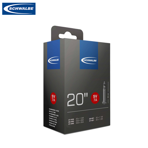 ยางใน Schwalbe SV7A 20 x 1.3/8 - 451 จุ๊บเล็ก 40mm