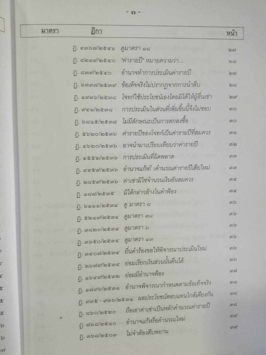 ฎีกาภาษี ตามพระราชบัญญัติภาษีโรงเรือนและที่ดิน ภาษีบำรุงท้องที่ ภาษีป้าย เรียงมาตรา