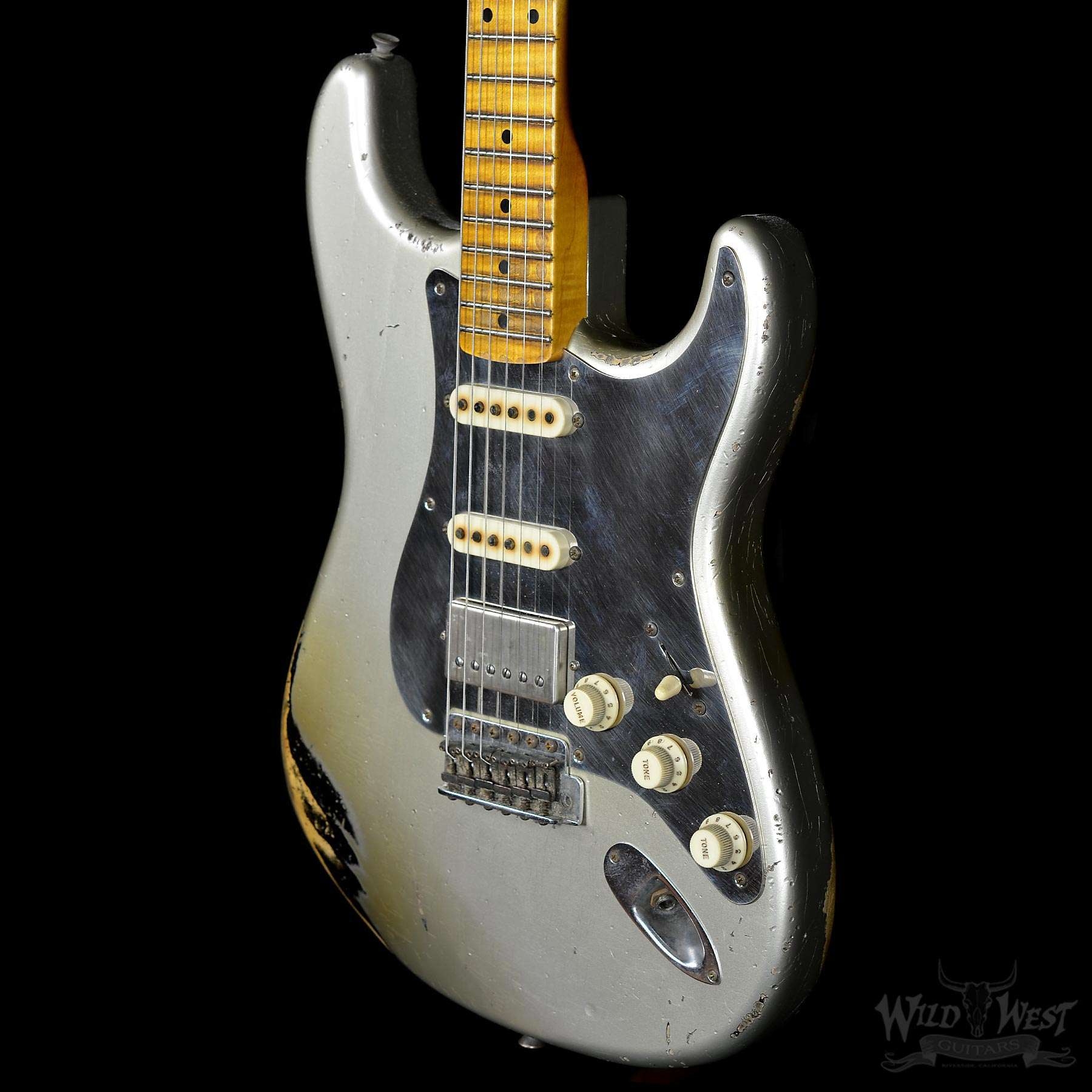 Fender Custom Shop Masterbuilt 1956 Heavy Relic Inca Silver Silver Black Stratocaster by John Cruz