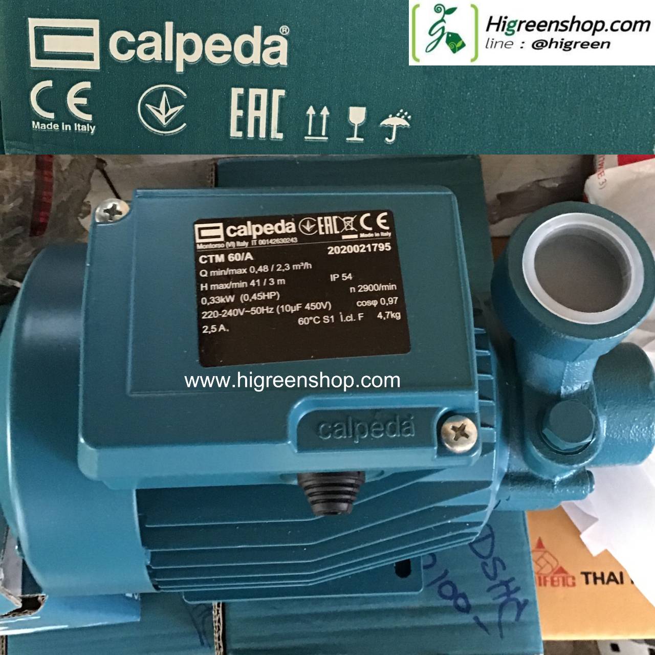 ปั๊มน้ำใบพัดเฟือง Calpeda รุ่น CT 60 ปั๊มน้ำคุณภาพสูง จากอิตาลี