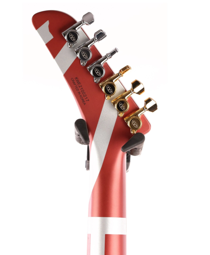 EVH Striped Series Shark Burgundy with Silver Stripes