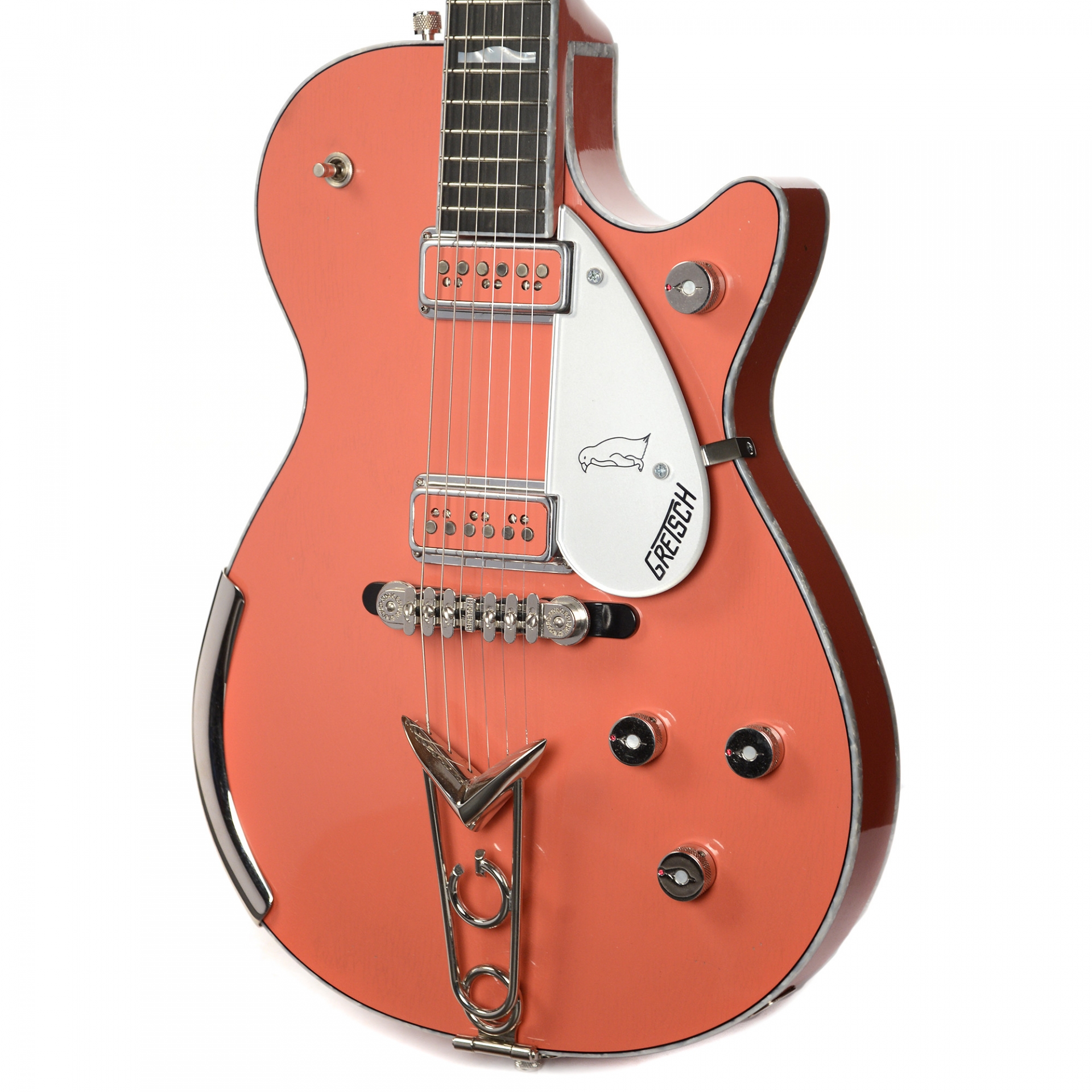 Gretsch CS 1955 Penguin Faded Tahitian Coral Light Relic w/White Moto Binding Masterbuilt by Stephen Stern No.UC17041514
