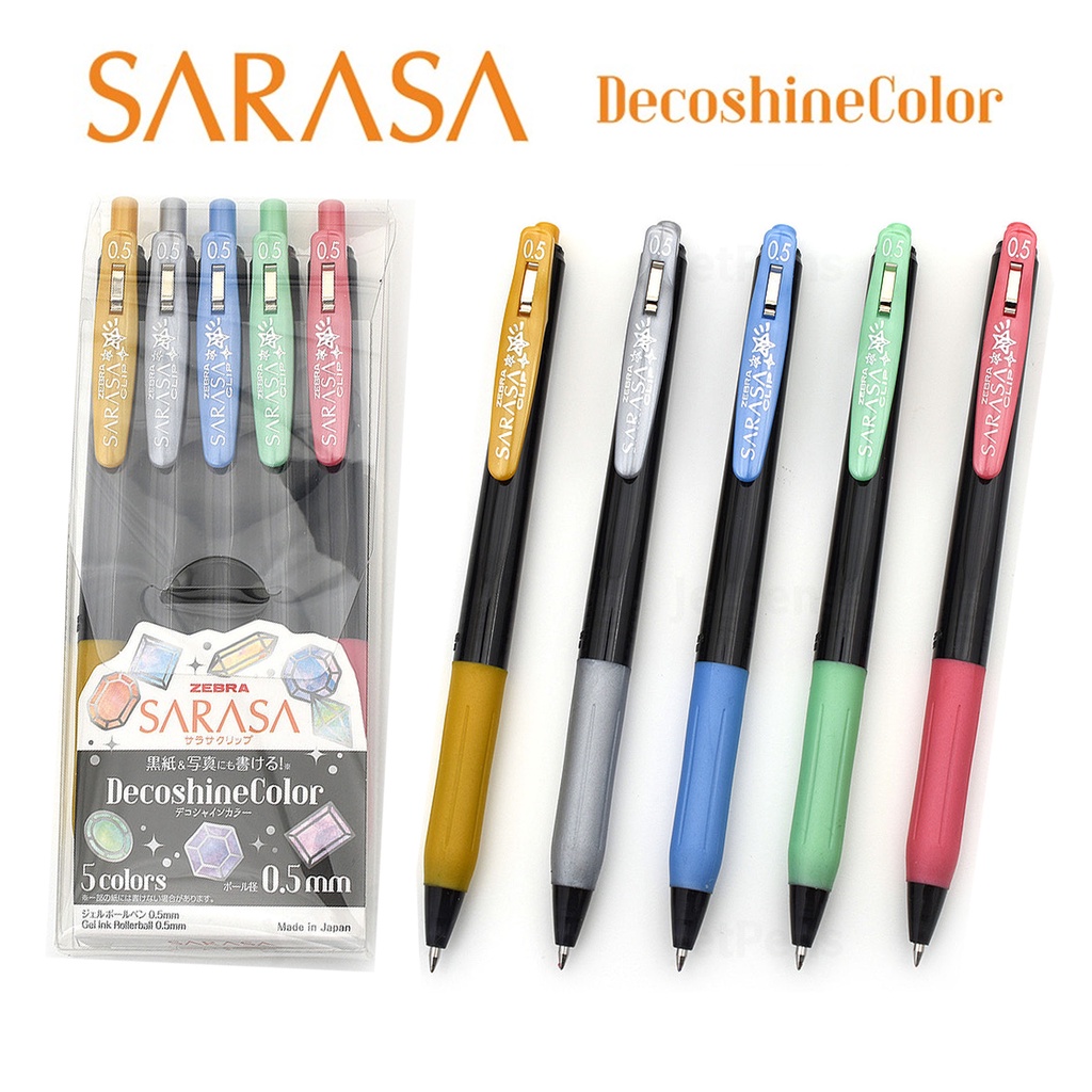 ZEBRA ปากกา Sarasa Clip 0.5 Decoshine Color 5 color set จำนวน 1 ชุด