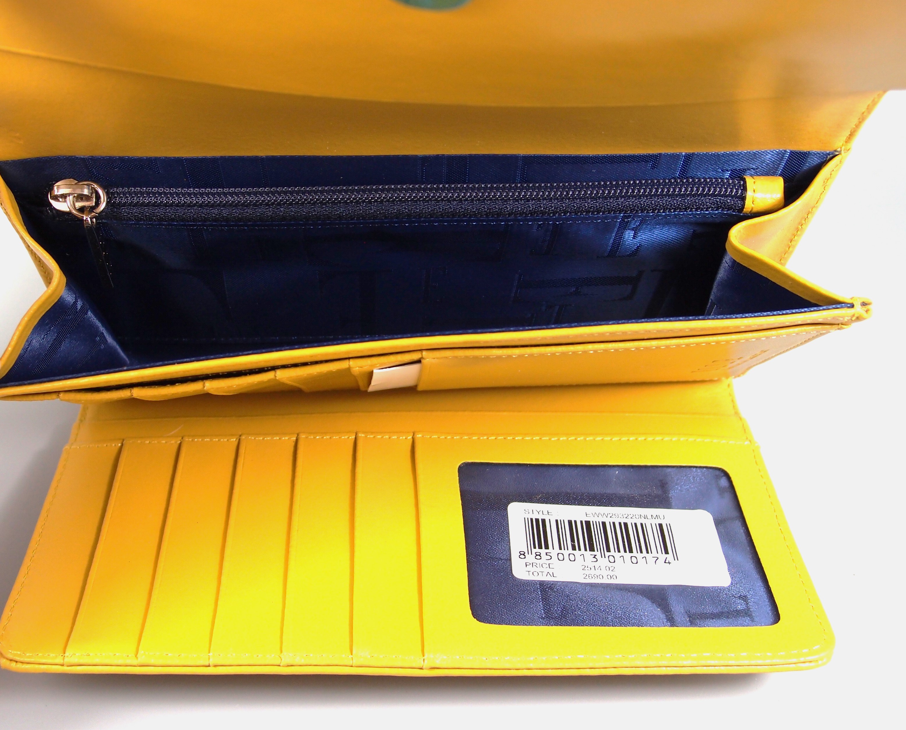 กระเป๋าสตางค์ ELLEเหลือง 3 พับ ใหม่ แท้