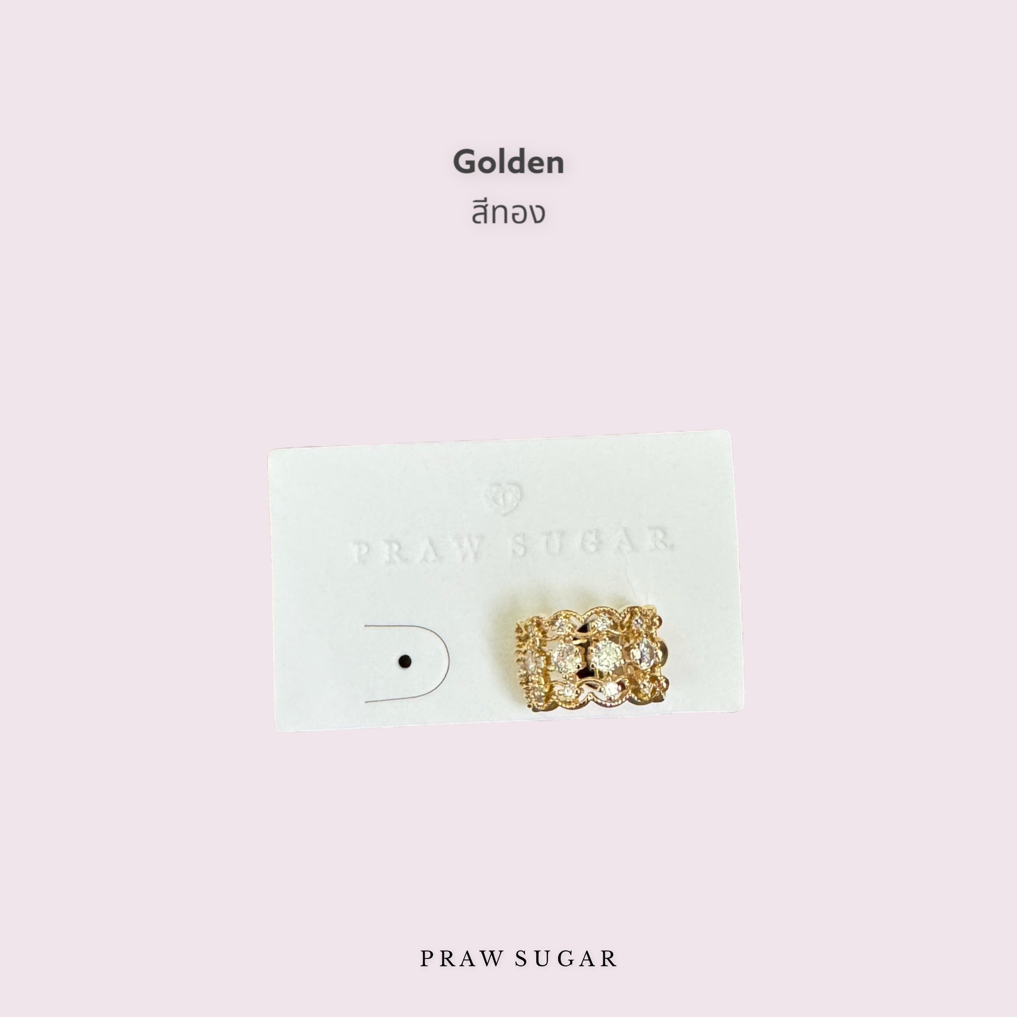 Wavy Gorgeous Earcuff - เอียคัฟลายโค้งประดับคริสตัล (มี 3 สี)