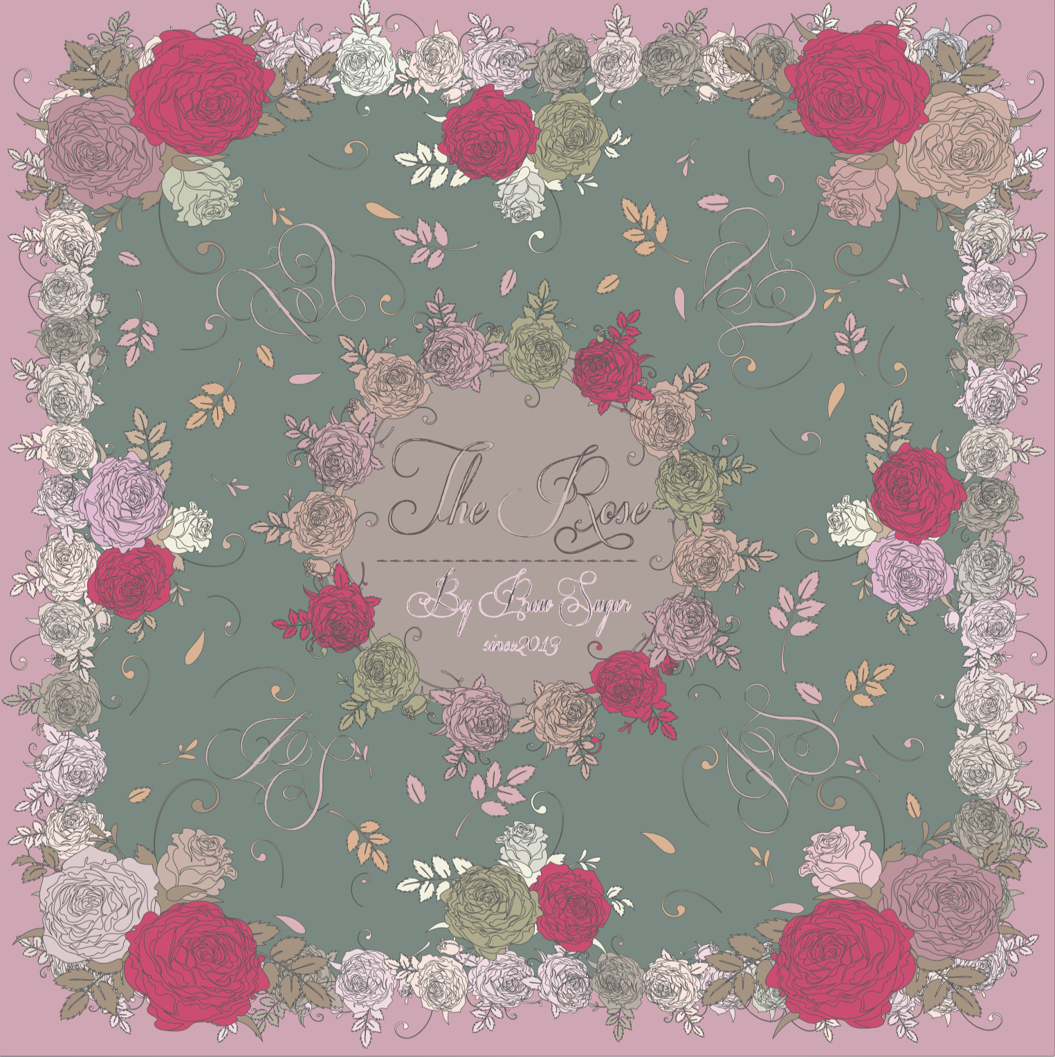 The Rose Thai Color Scarf - ผ้าพันคอลายดอกกุหลาบคอลเล็คชั่นสีไทยโบราณ (มี 8 สี)