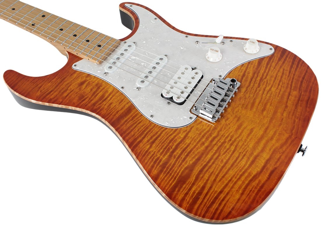 Suhr Standard Plus Guitar - Trans Honey Amber Burst, Maple