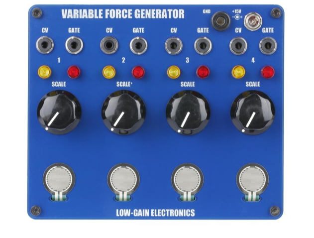 Low-Gain Electronics Variable Force Generator CV + Gate Controller - 3.5mm Jacks