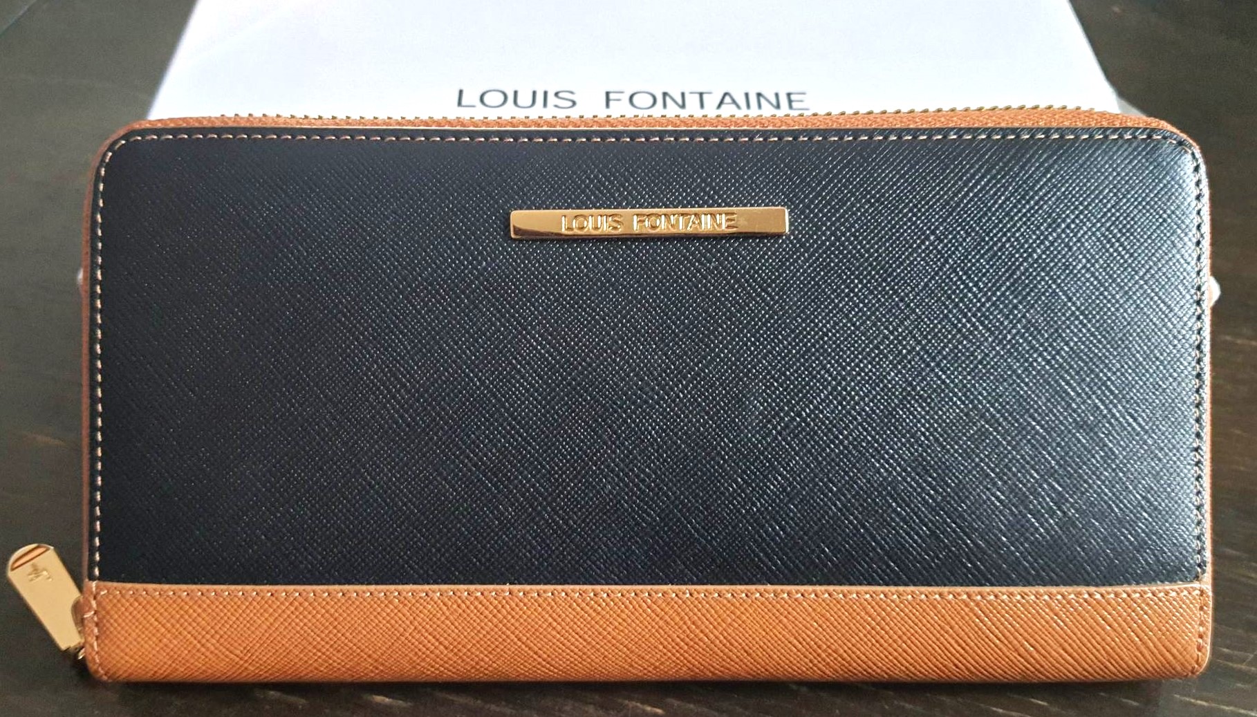 กระเป๋าสตางค์ LOUIS FONTAINE ดำ-กาแฟ ใหม่ แท้