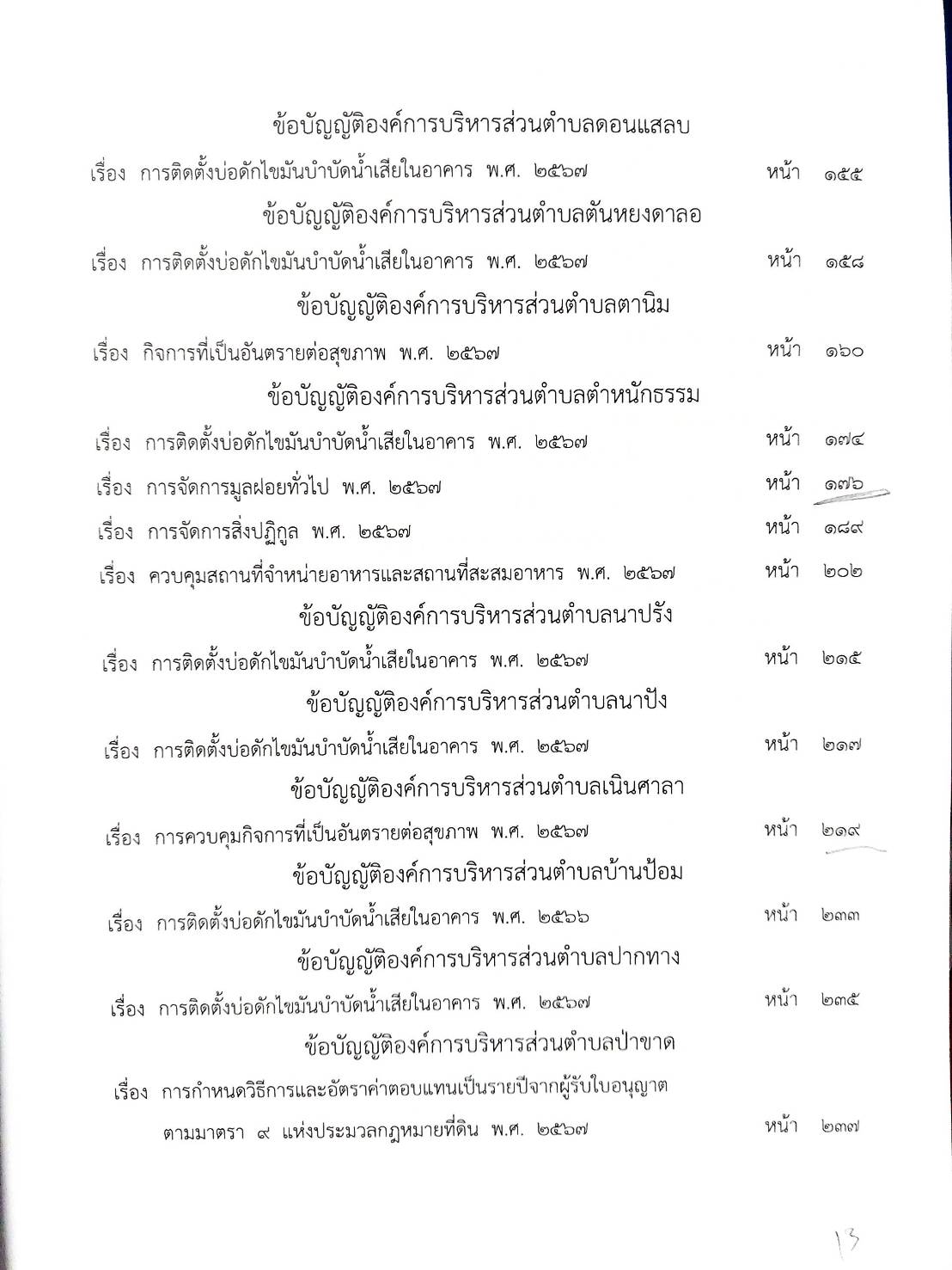 กฎหมายใหม่ ตอนที่ 142/125 รวมข้อบัญญัติองค์การบริหารส่วนตำบล