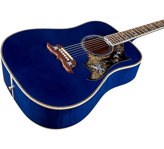 Gibson 2015 Limited Edition Doves In Flight Square Dreadnought Acoustic-Electric Guitar - Trans Blue