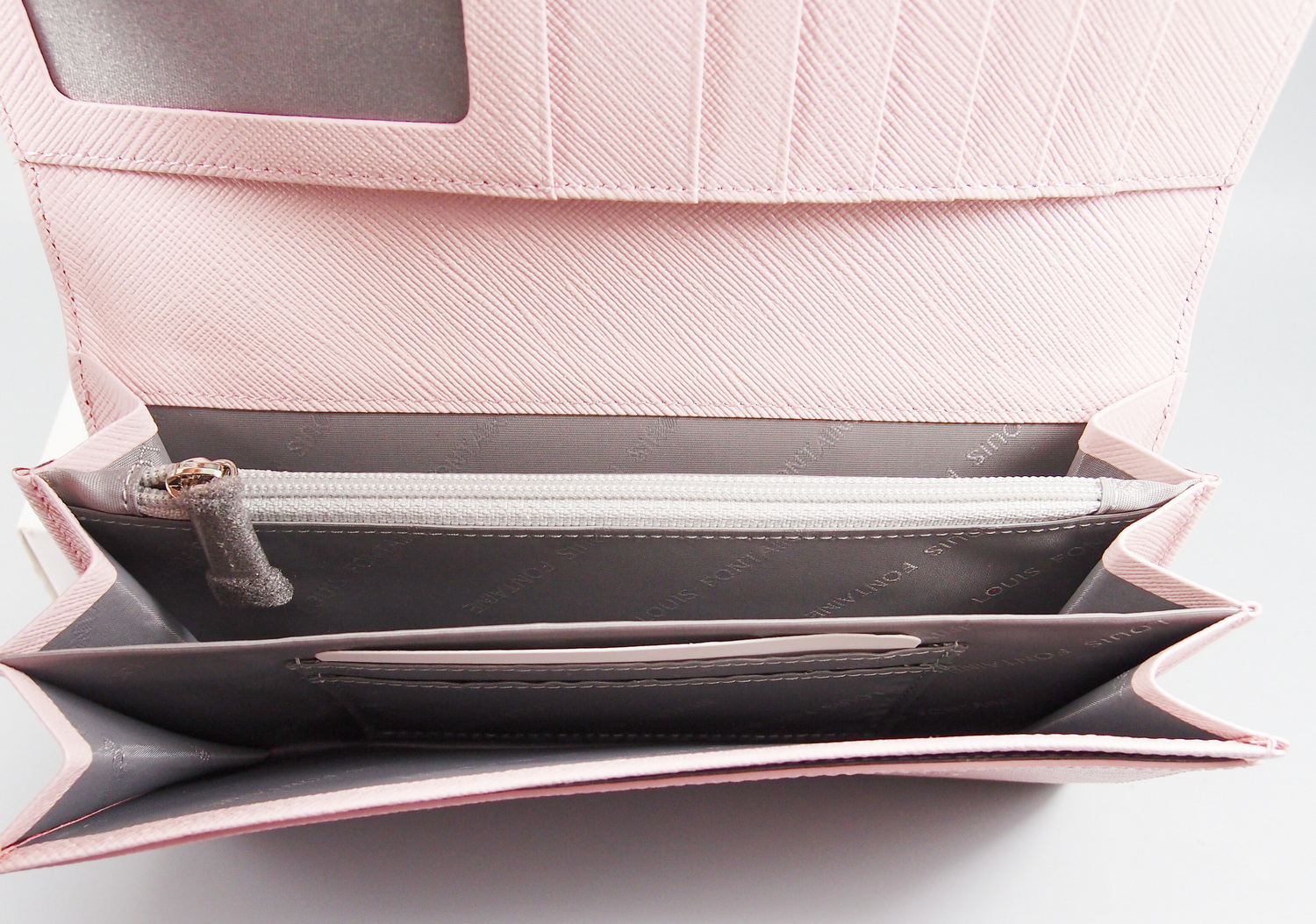 กระเป๋าสตางค์ LOUIS FONTAINE ชมพูเมทาลิก 2 พับ ใหม่ แท้