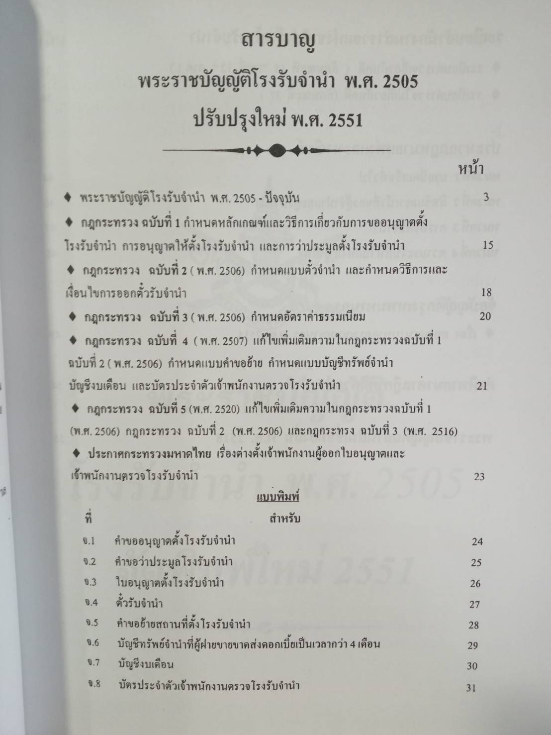 พระราชบัญญัติโรงรับจำนำ พ.ศ.2505 ปรับปรุง พ.ศ.2551