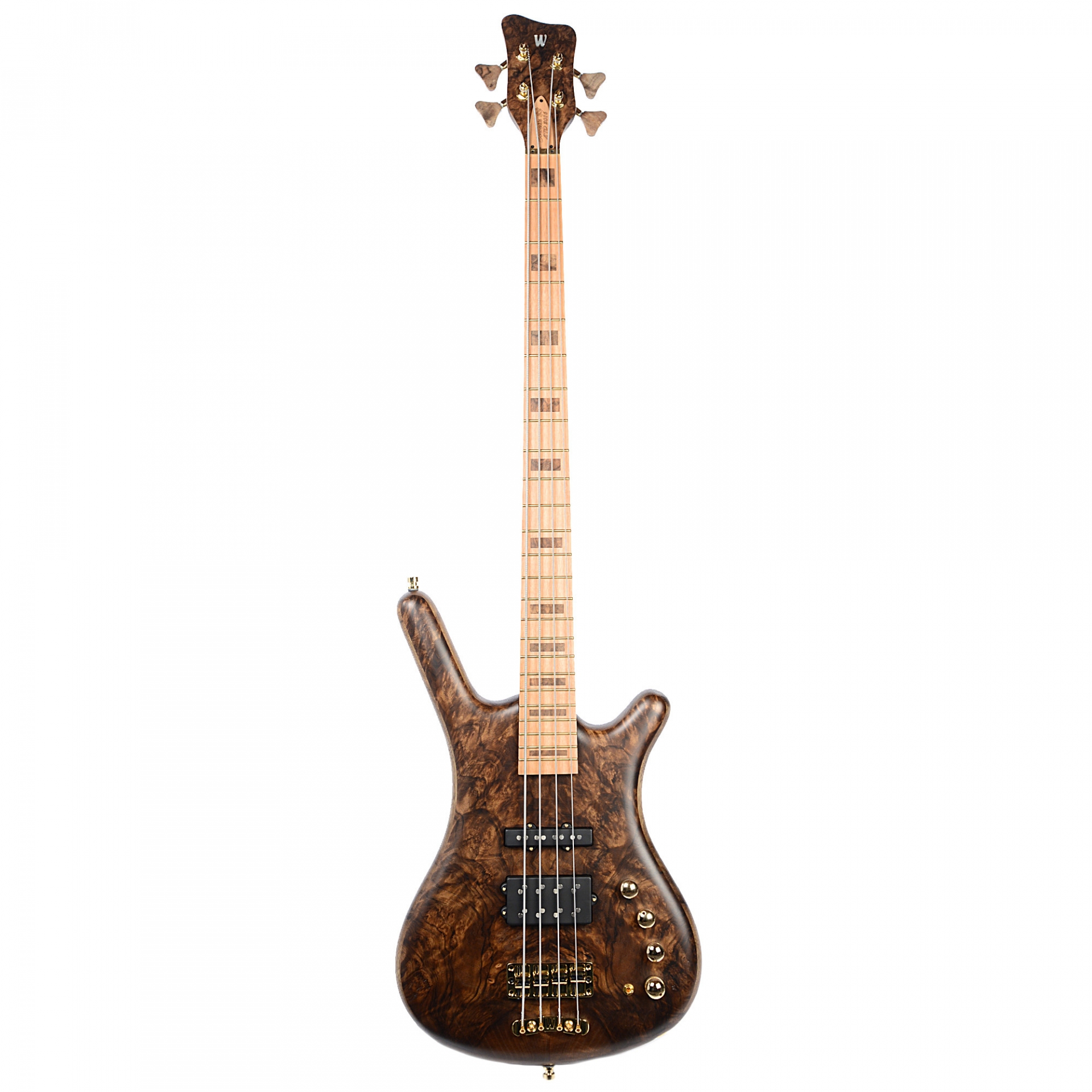 Warwick Masterbuilt/Custom Shop Corvette SS 4 LTD 2016 4-String Black Walnut Burl over Black Korina Natural Satin