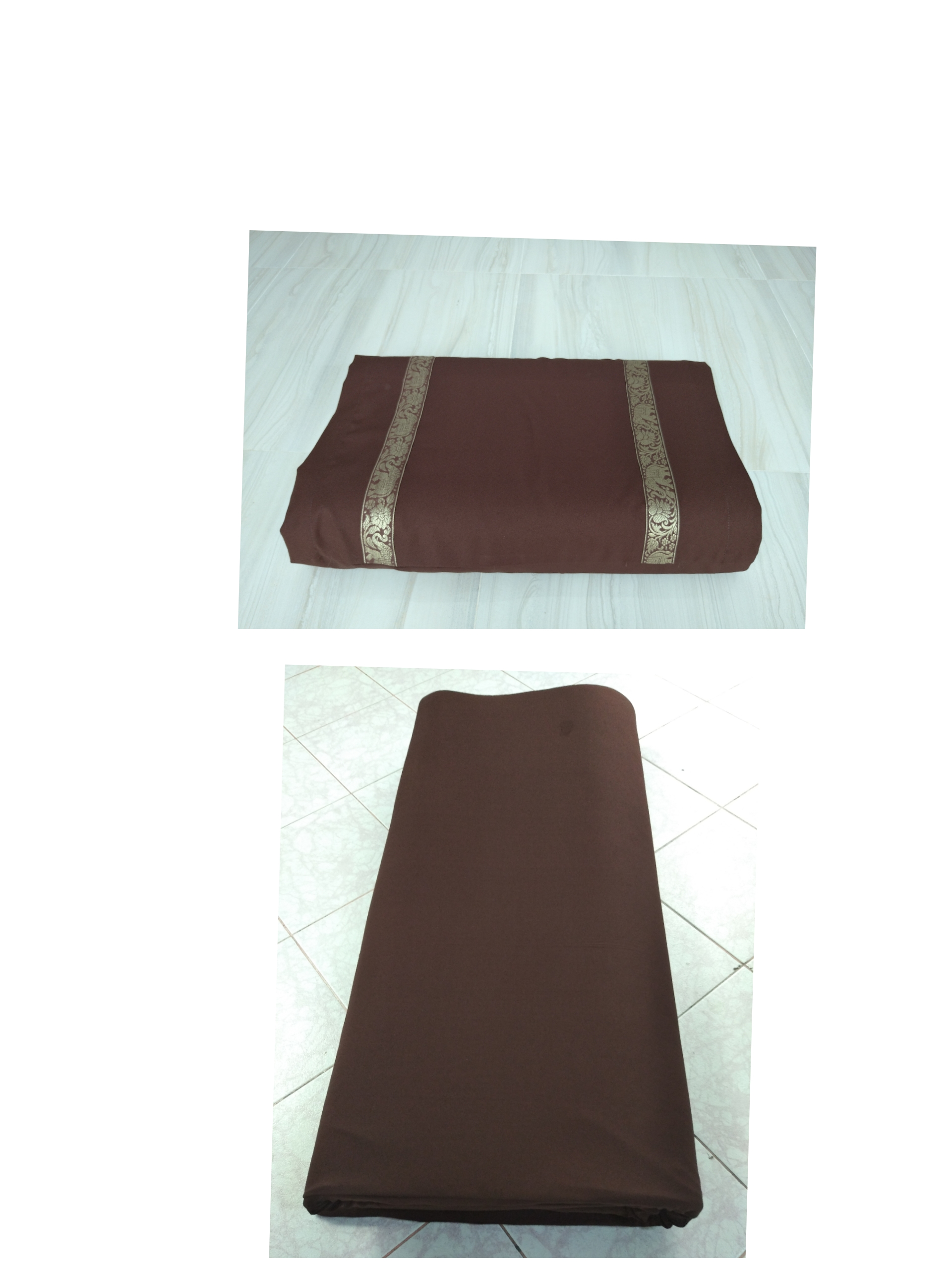 ชุดเครื่องนอนพระ ประกอบด้วยที่นอนพระยางพารา ขนาด 90x200ซม.หนา 1 นิ้ว พร้อมหมอนพระ 1 ใบ สีน้ำตาล