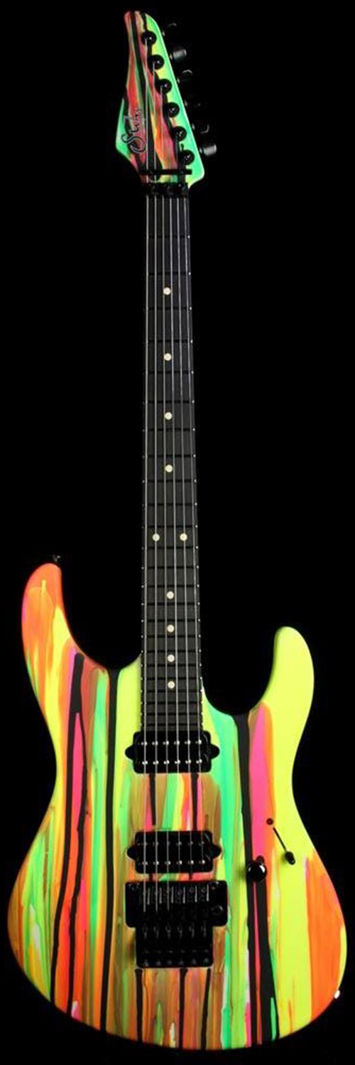 Suhr Modern Matte Black Neon Drip Electric Guitar