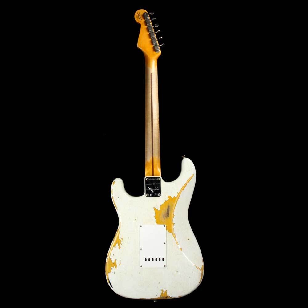 Fender Custom Shop 56 Thinline Stratocaster - Aged Olympic White over Chocolate 2-Color Sunburst