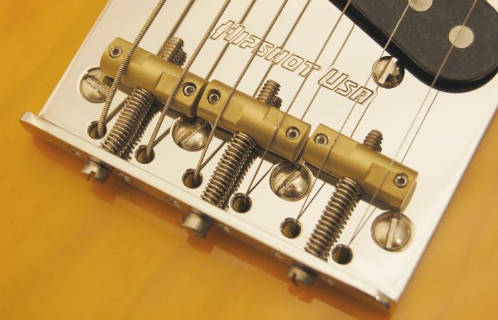 Hipshot Stainless Steel Tele Bridge 4-Hole Mount With Compensated Saddles Chrome