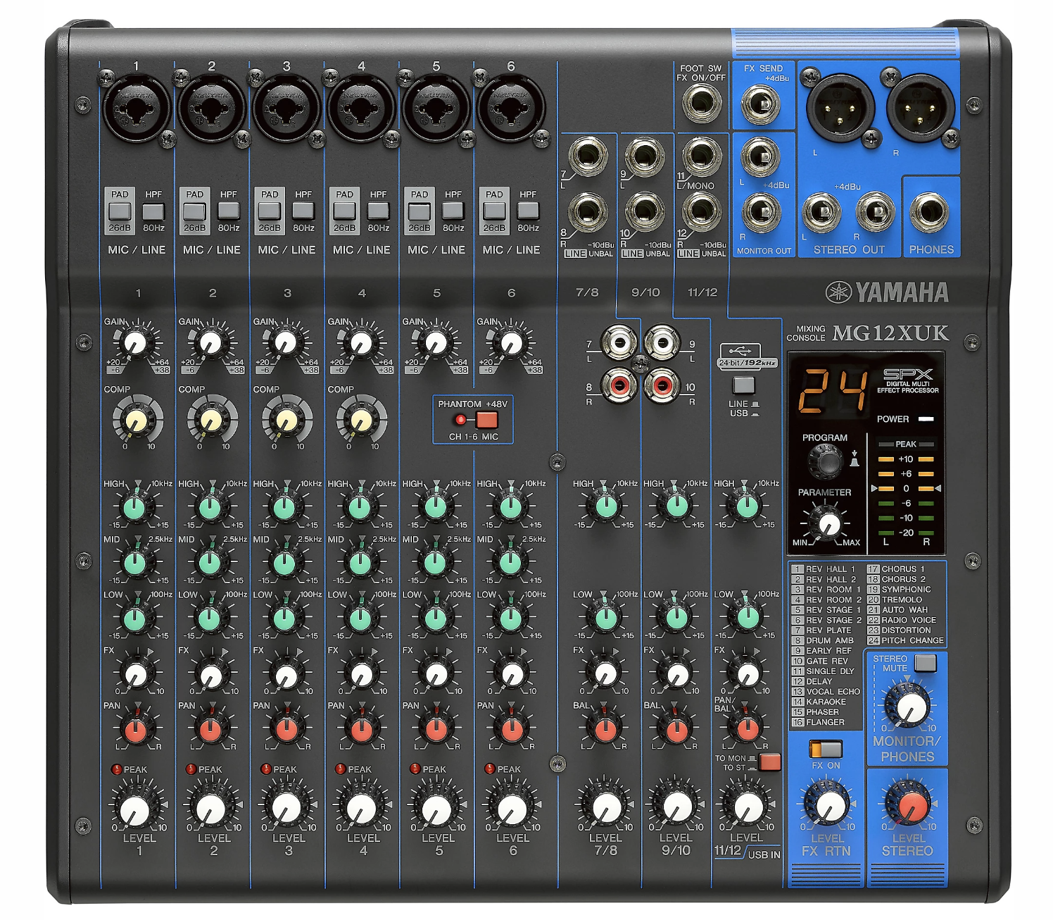 Yamaha MG12XUK 12-Channel Analog Mixer