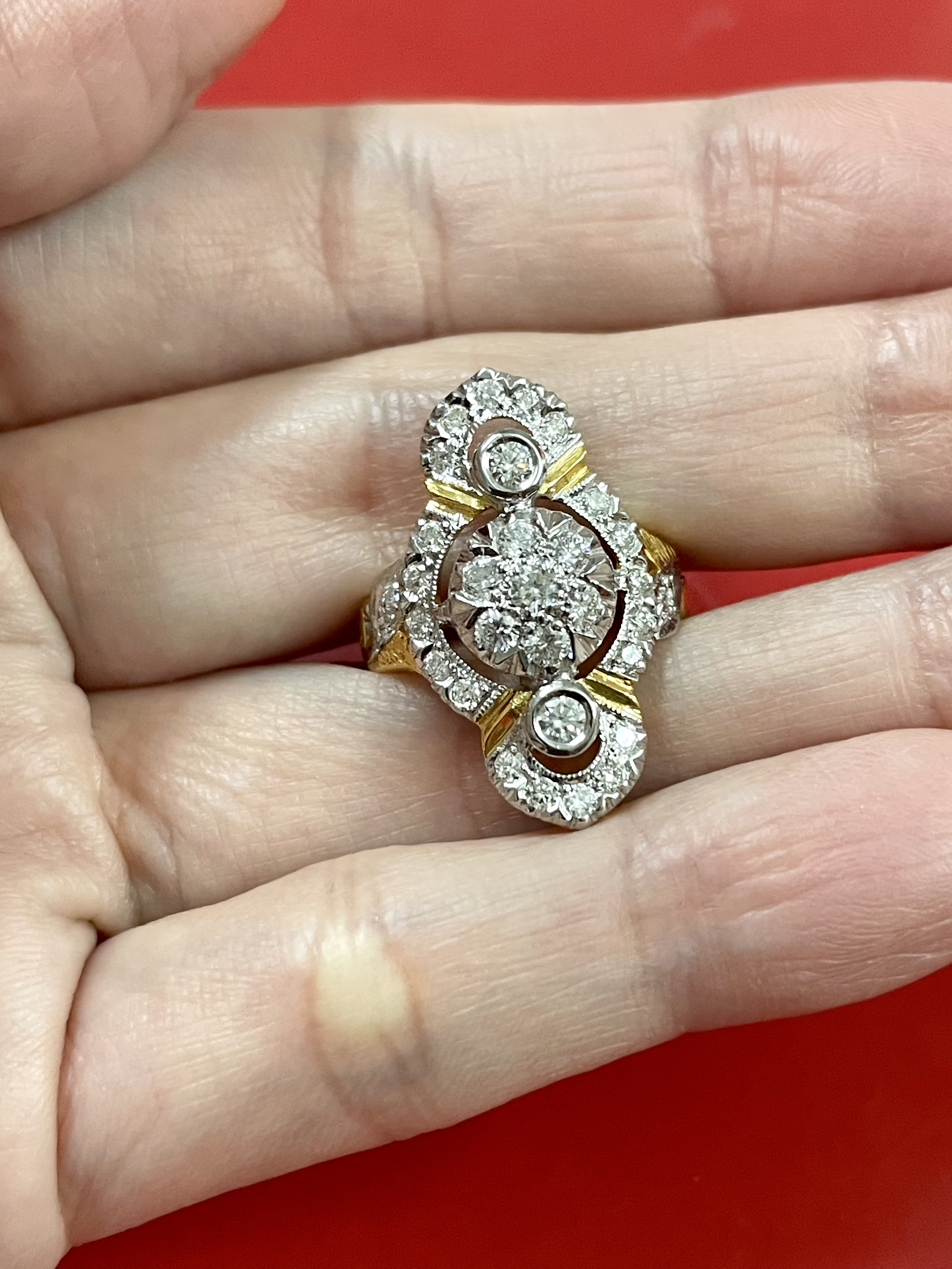 แหวนเพชรโบราณ เพชรแท้ ทองแท้