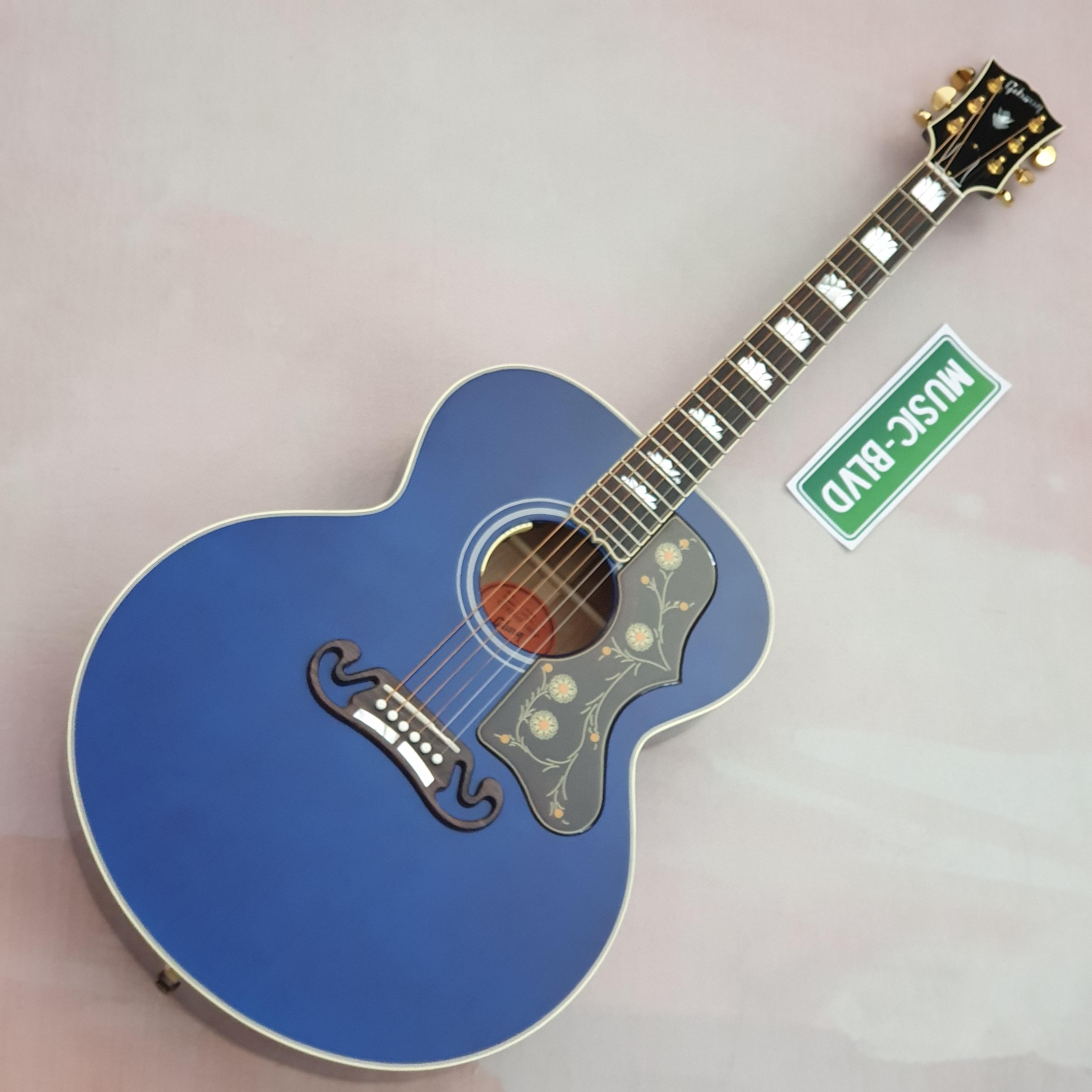 Gibson Acoustic SJ-200 Quilt Acoustic-electric Guitar - Viper Blue