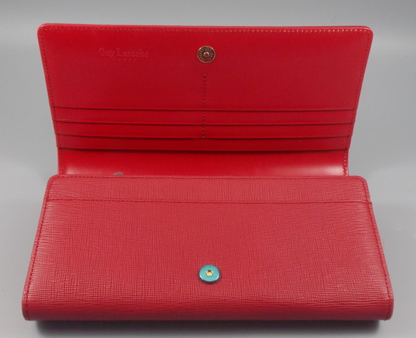 กระเป่าสตางค์ Guy Laroche แดงมะเหมี่ยวเมทาลิก ใหม่ แท้
