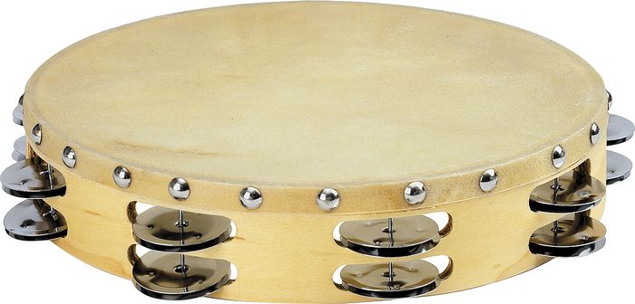 Sound Percussion Tambourine with Calfskin Head