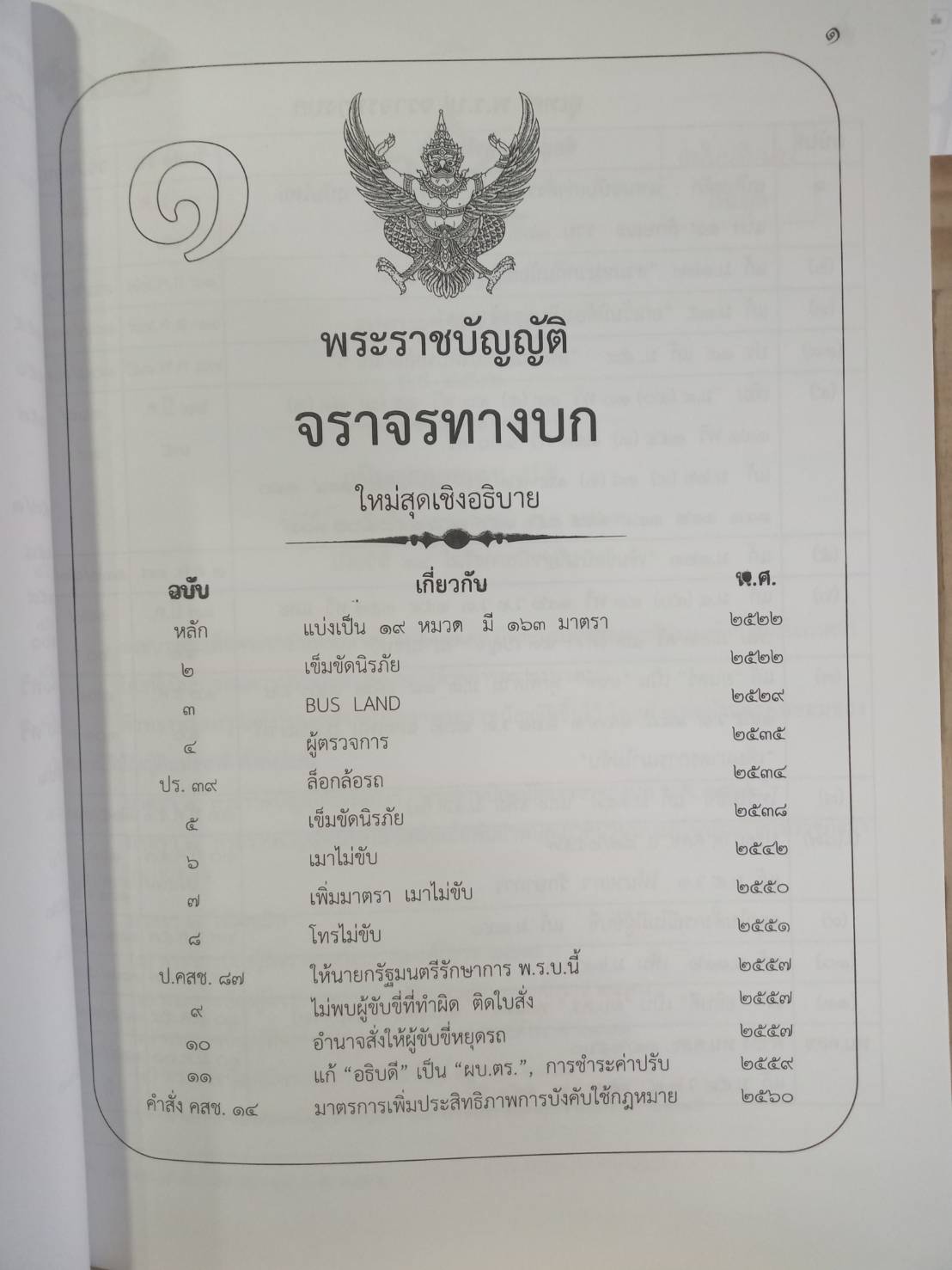 พระราชบัญญัติจราจรทางบก ปรับปรุงใหม่สุด + 3 ปี