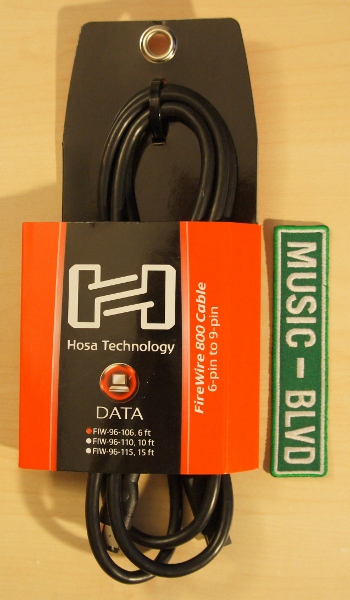 Hosa FireWire 800 Cable, 6-pin to 9-pin, 6 ft (FIW-96-106)