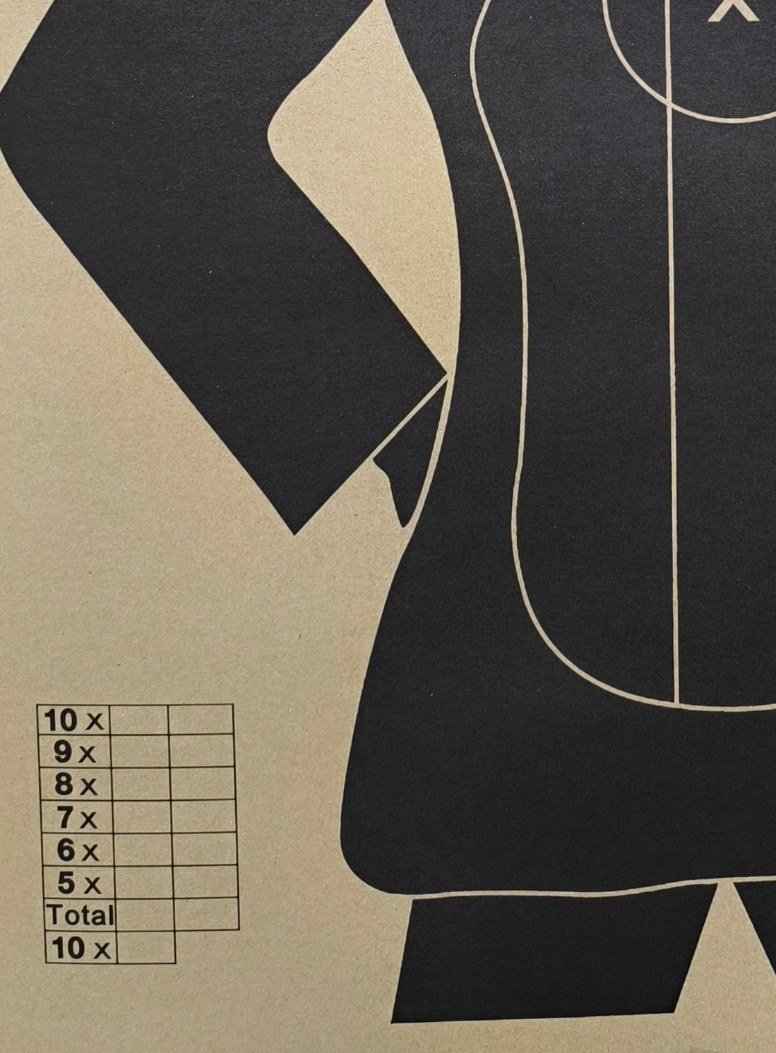 เป้าหุ่นเงาคน มือพาดหลัง กระดาษสีน้ำตาล (แพ็ค 20 แผ่น)