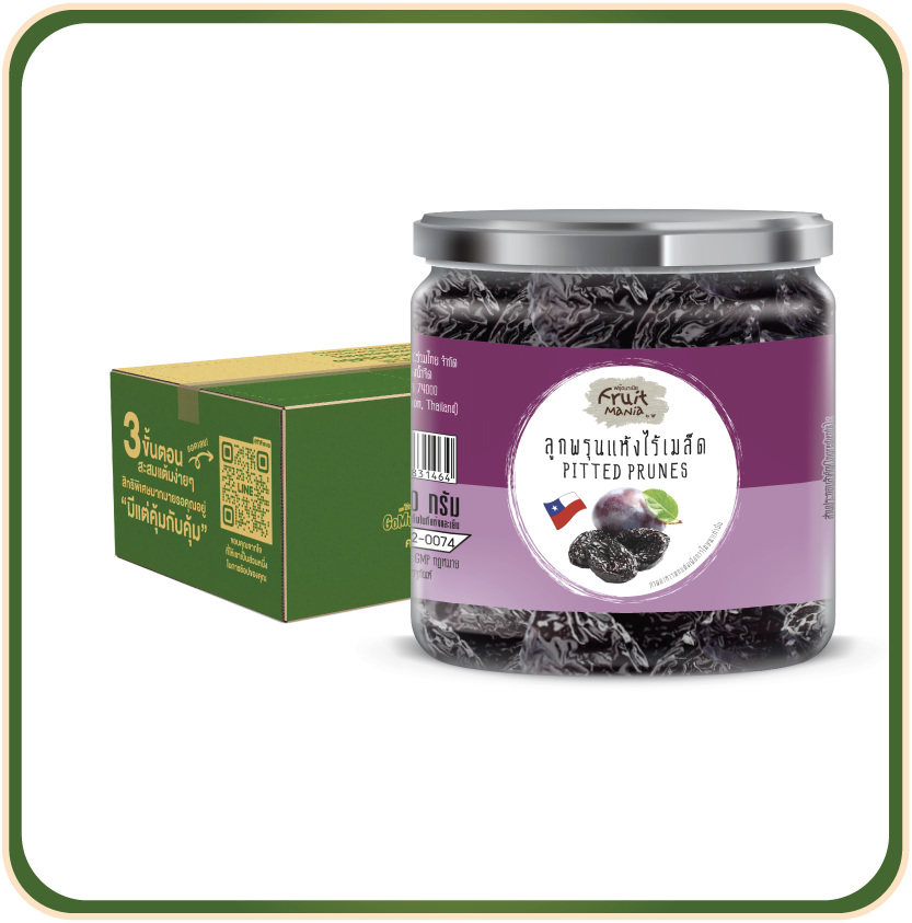 [ขายยกลัง 6 กระปุก] FruitMania ฟรุ๊ตมาเนีย ลูกพรุนแห้งไร้เมล็ด 250 กรัม Pitted prunes