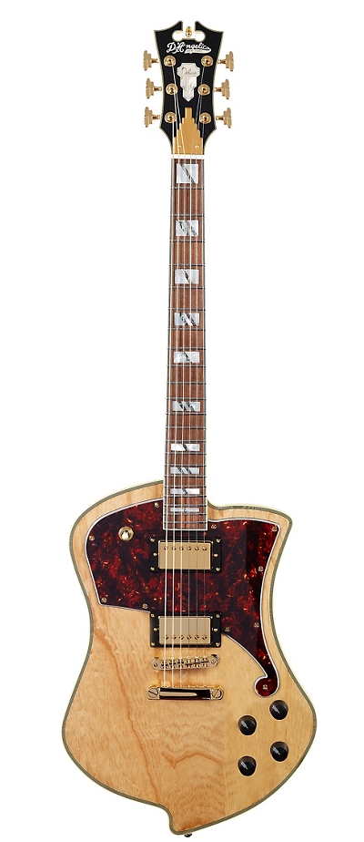 DAngelico Deluxe Series Ludlow Swamp Ash Electric Guitar with Stopbar Tailpiece Natural Swamp Ash