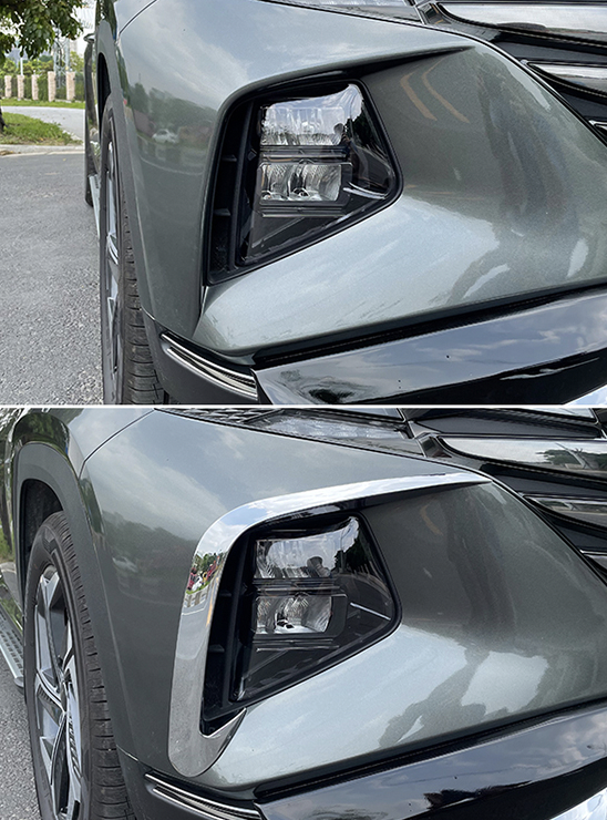 ครอบแต่งไฟหน้า แผ่นแต่งโครเมี่ยมไฟหน้า Hyundai CRETA ฮุนได เครต้า