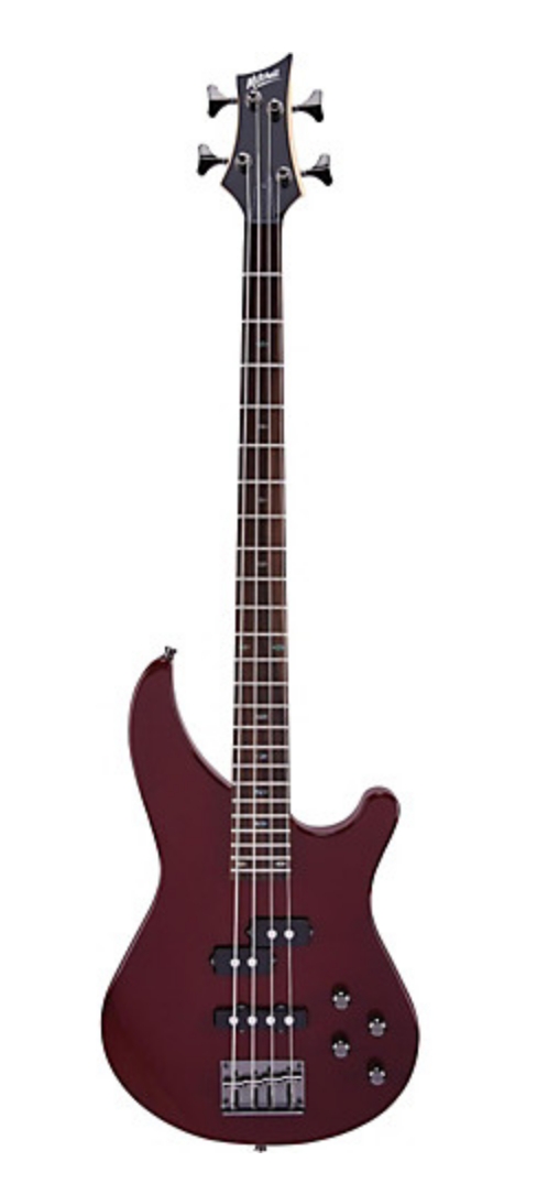 Mitchell MB200 Modern Rock Bass with Active EQ Gun Metal Gray,Blood Red,Black