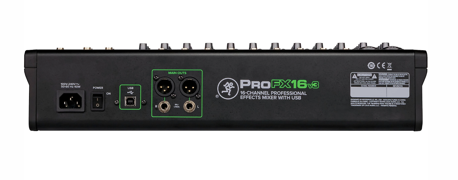 Mackie ProFX16v3 16-Channel 4-Bus Professional Effects Mixer with USB