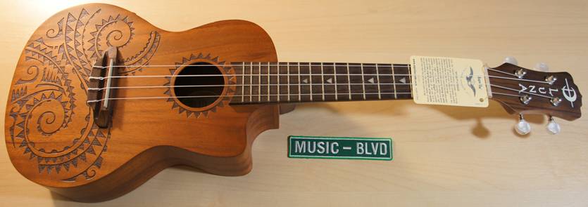 Luna Guitars Tattoo Concert Ukulele w/ Preamp