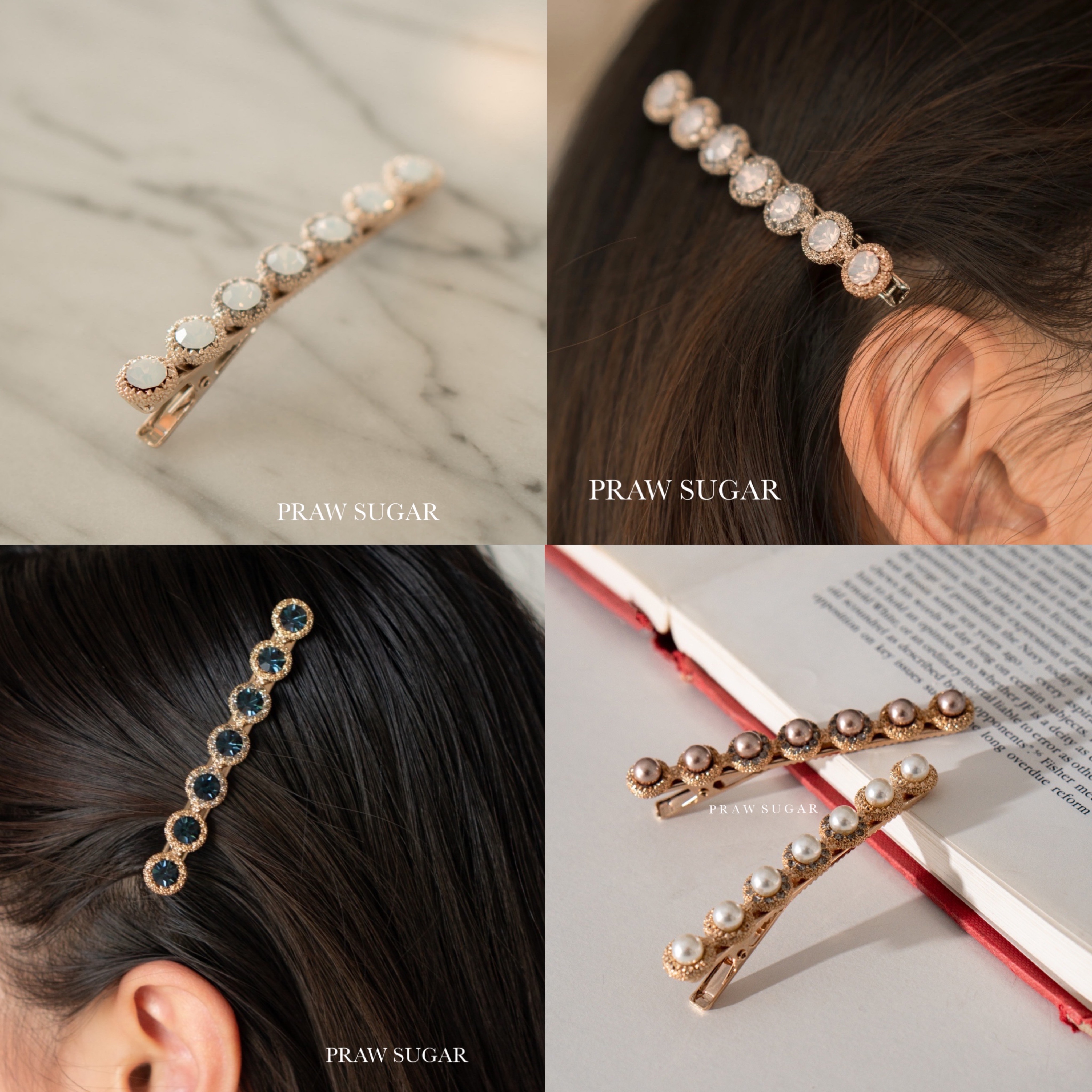 Gorgeous Swarovski Hairclip - กิ๊บติดผมสวยหรูคริสตัลสวารอฟสกี้ (มี 11 สี)