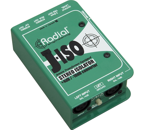 Radial Engineering J-ISO Jensen Transformer Equipped Stereo Isolator +4dB to -10dB Converter