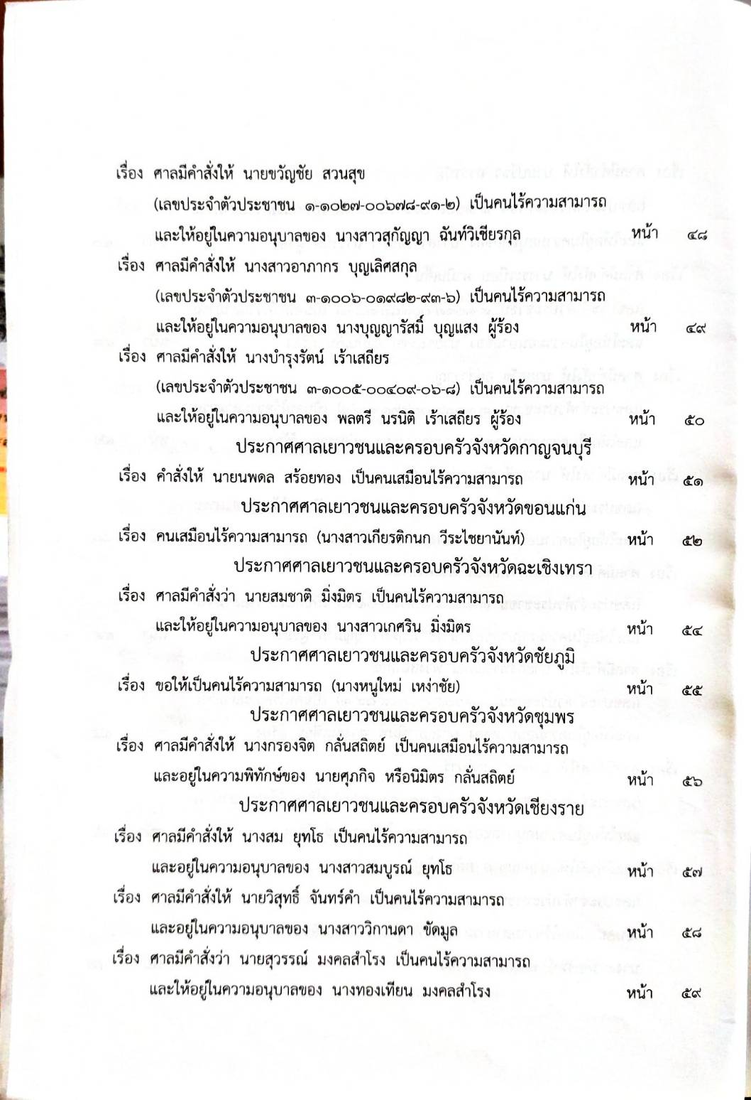 กฎหมายใหม่ 12/64 ประกาศกระทรวงมหาดไทย การเสียสัญชาติฯ ประกาสศาลเยาวชนและครอบครัวจังหวัด.. ฯลฯ